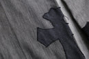 "Re:make" rosario leather patchwork denim pants