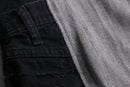 "Re:make" rosario leather patchwork denim pants