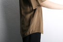 90's "P.R.O.N.T.I" silk mao collar embroidered design shirt