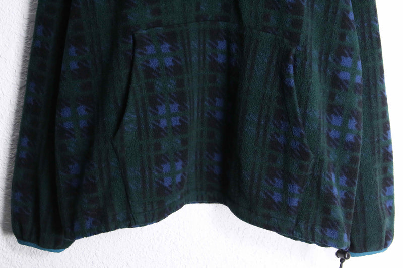 "L.L.Bean" 80's green color check fleece parka