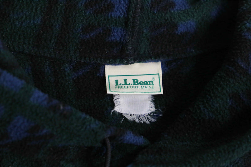 "L.L.Bean" 80's green color check fleece parka