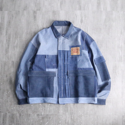 "Re:make" denim patchwork work jacket