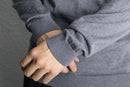 "BOSS" finest italian yarn gray crew neck knit