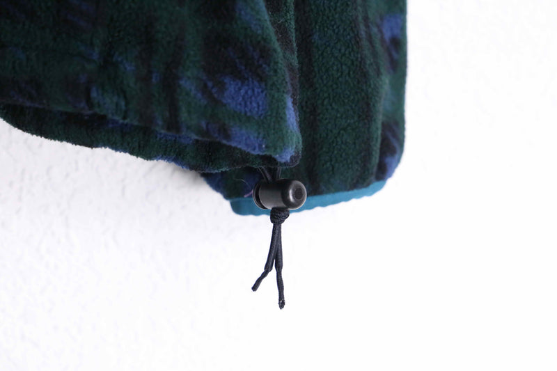 "L.L.Bean" 80's green color check fleece parka
