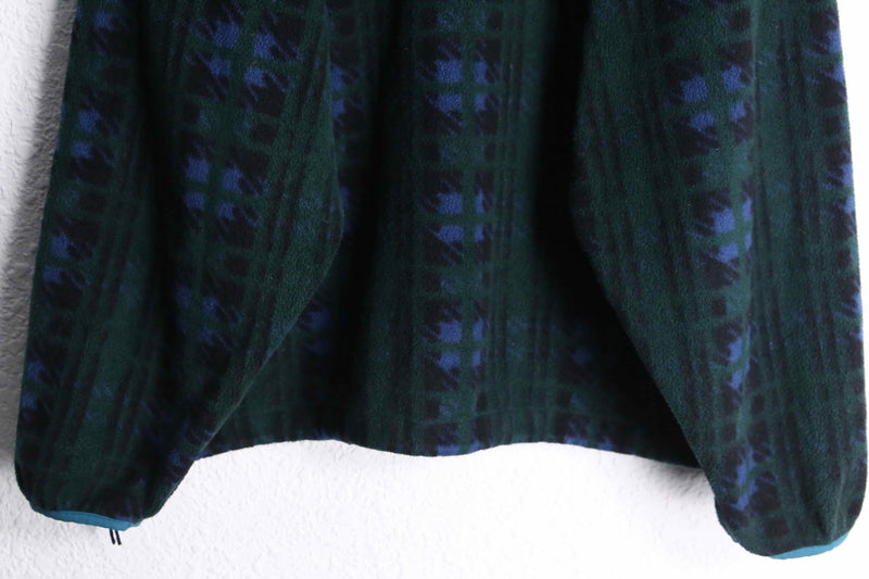"L.L.Bean" 80's green color check fleece parka