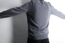 "BOSS" finest italian yarn gray crew neck knit