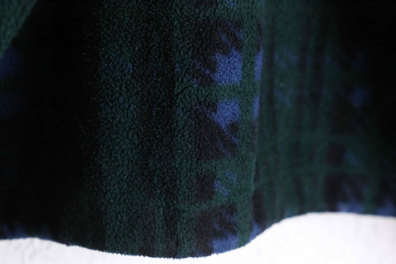 "L.L.Bean" 80's green color check fleece parka