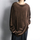 chocolate brown velour loose L/S pull