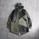 "Re:make" M-51 leather patchwork fishtail parka