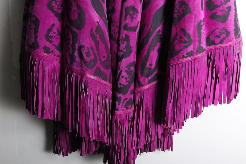 1980-90s Christian Dior Boutique Cuirs fringe leather poncho