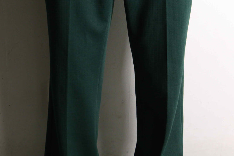 70's deep green poly flare slacks