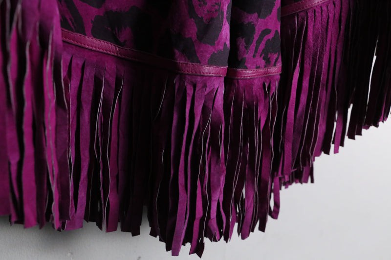 1980-90s Christian Dior Boutique Cuirs fringe leather poncho