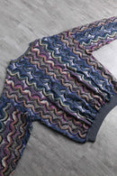 mulch wave pattern V-neck knit