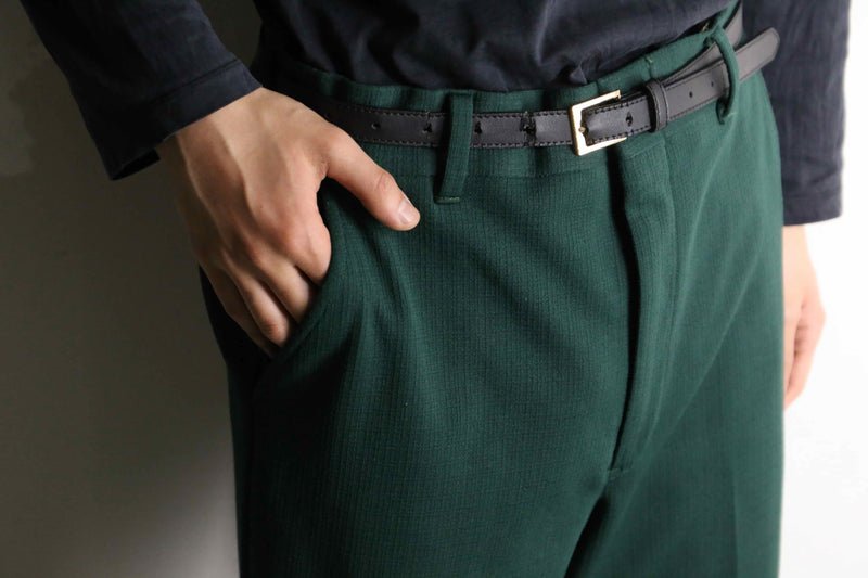 70's deep green poly flare slacks