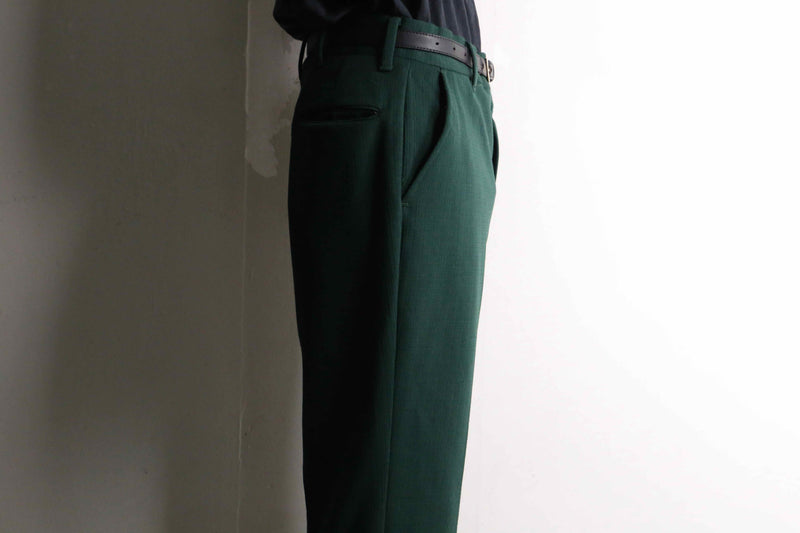 70's deep green poly flare slacks