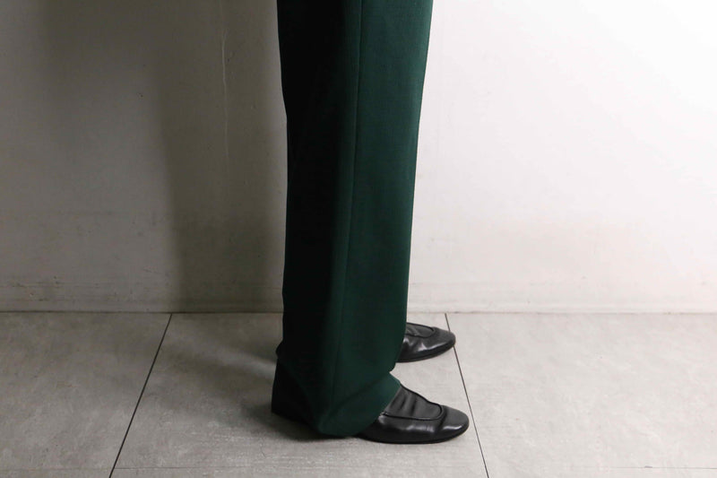 70's deep green poly flare slacks