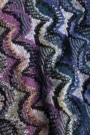 mulch wave pattern V-neck knit