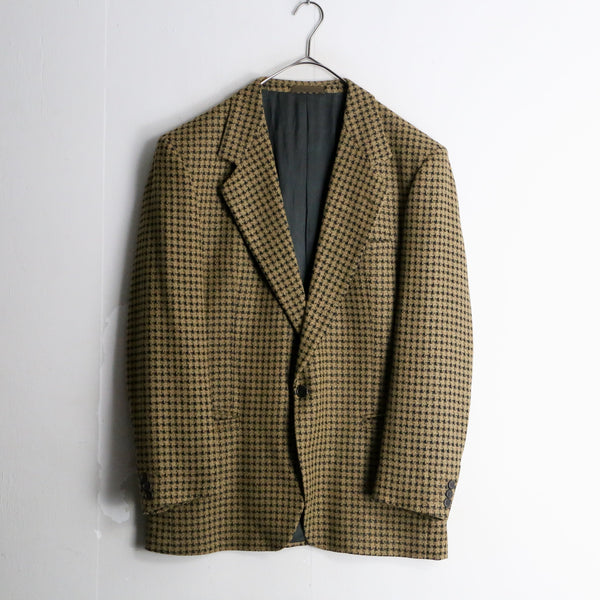 “VERSACE” light brown houndstooth single tailored jacket