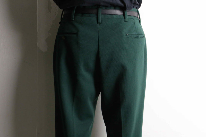 70's deep green poly flare slacks