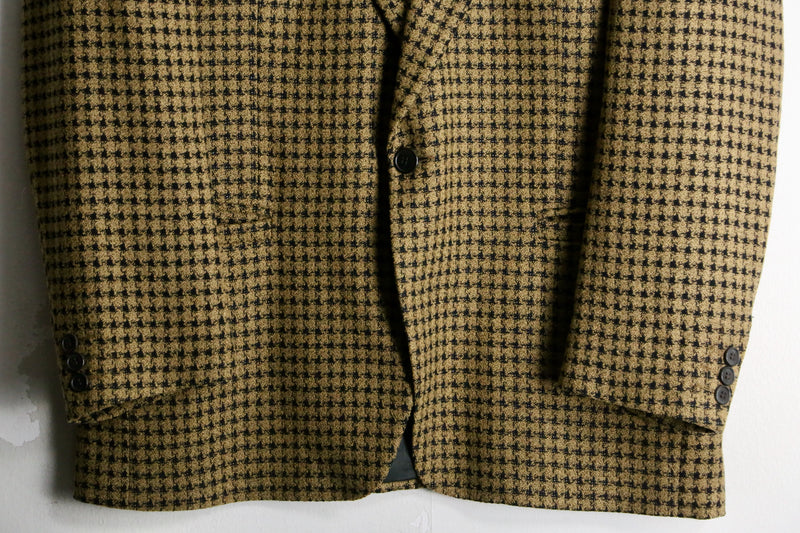 “VERSACE” light brown houndstooth single tailored jacket