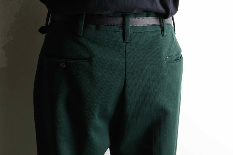 70's deep green poly flare slacks