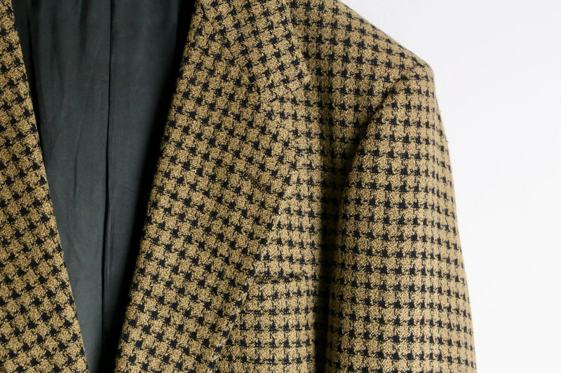 “VERSACE” light brown houndstooth single tailored jacket