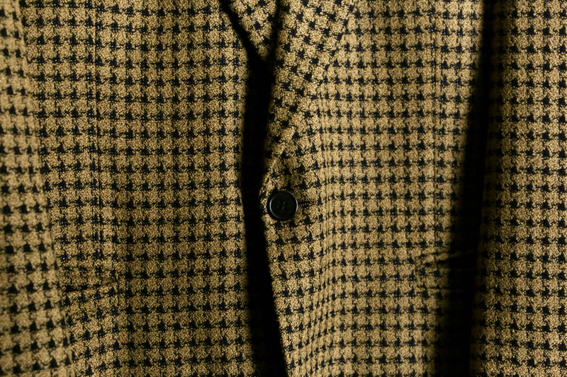 “VERSACE” light brown houndstooth single tailored jacket