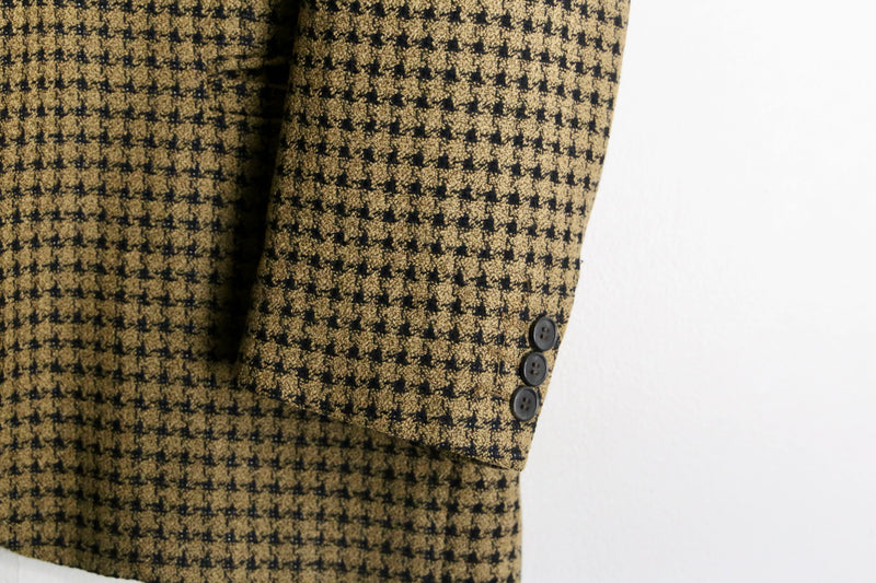 “VERSACE” light brown houndstooth single tailored jacket