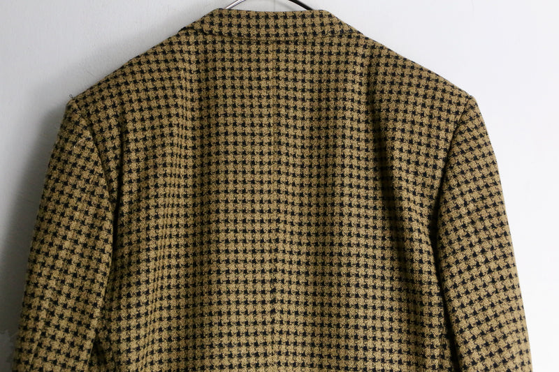 “VERSACE” light brown houndstooth single tailored jacket