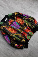 total pattern zip up blouson