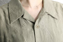 1990’s”PRONTI” geometric embroidery smooth L/S shirt