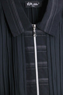 wrinkle pleats design zip shirt jacket