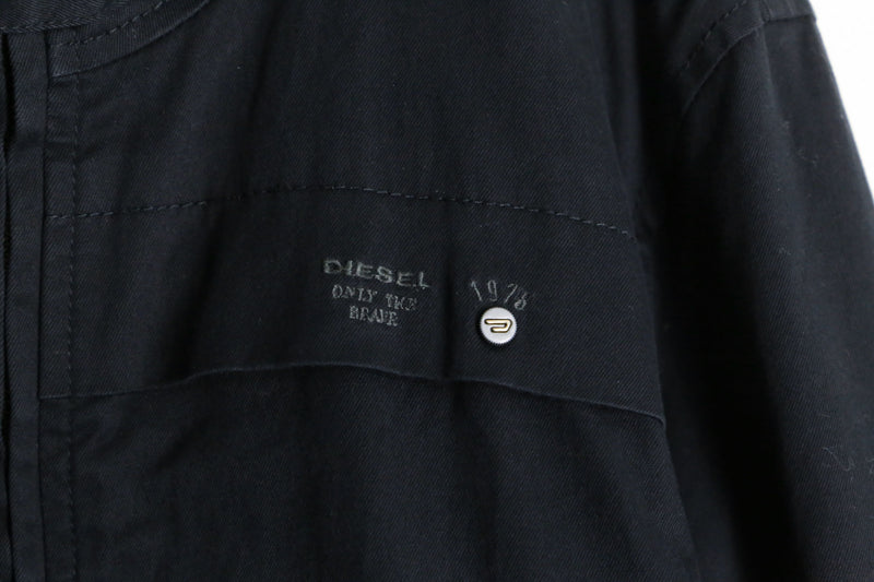 “DIESEL” black zip up cotton jacket