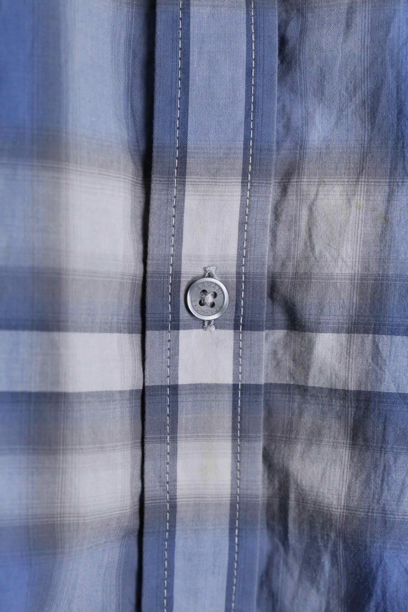 “ARMANI EXCHANGE” light blue ombre check shirt