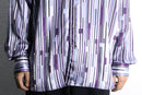 purple geometric pattern L/S loose shirt