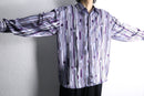 purple geometric pattern L/S loose shirt