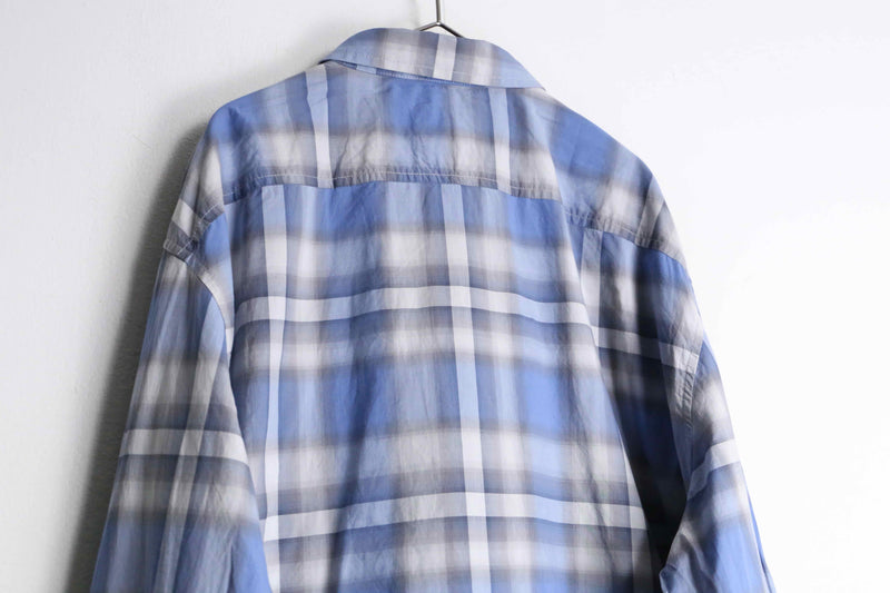 “ARMANI EXCHANGE” light blue ombre check shirt