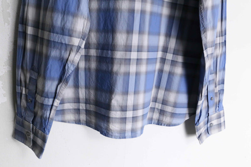 “ARMANI EXCHANGE” light blue ombre check shirt