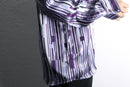 purple geometric pattern L/S loose shirt