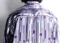purple geometric pattern L/S loose shirt