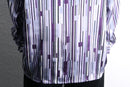 purple geometric pattern L/S loose shirt