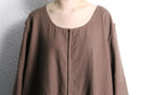 chocolate asymmetry linen pullover