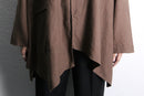 chocolate asymmetry linen pullover