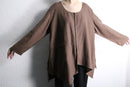 chocolate asymmetry linen pullover