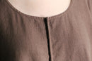 chocolate asymmetry linen pullover