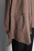 chocolate asymmetry linen pullover