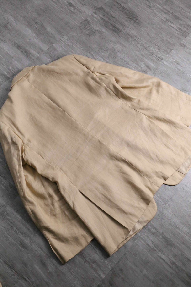 1990-00s 3B single 2piece linen suit set up