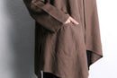 chocolate asymmetry linen pullover