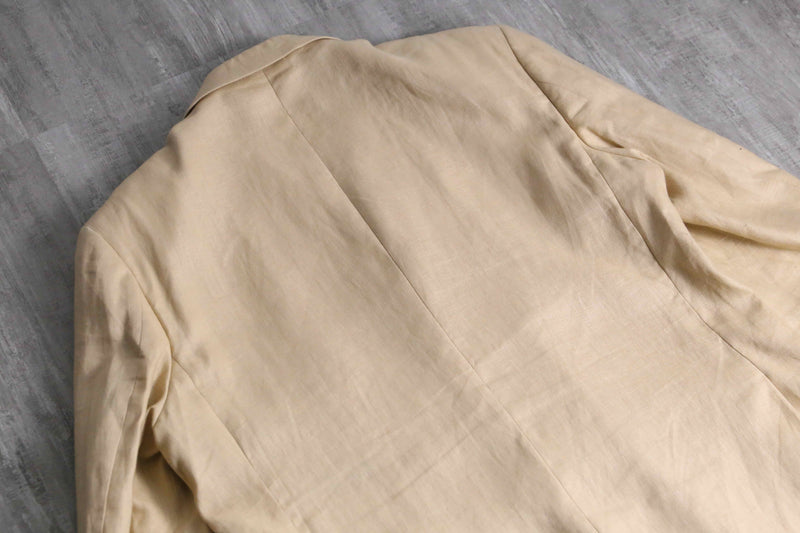 1990-00s 3B single 2piece linen suit set up