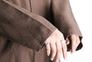chocolate asymmetry linen pullover